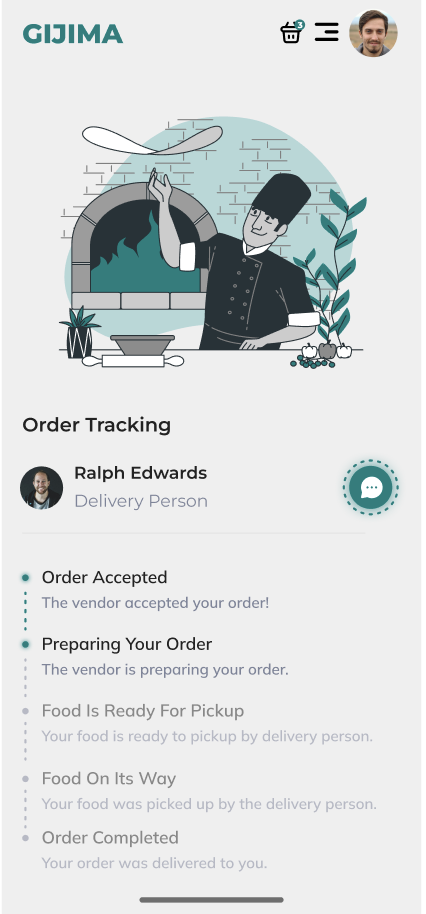 Order tracking: status from kitchen to your seat
